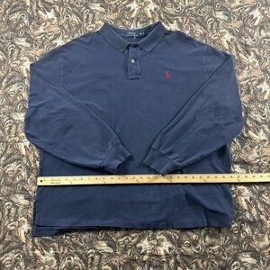 Ralph Lauren Men's Polo in Navy Blue with Red Logo